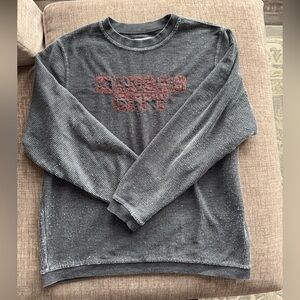 Boxercraft Gray Ribbed Crewneck Sweatshirt